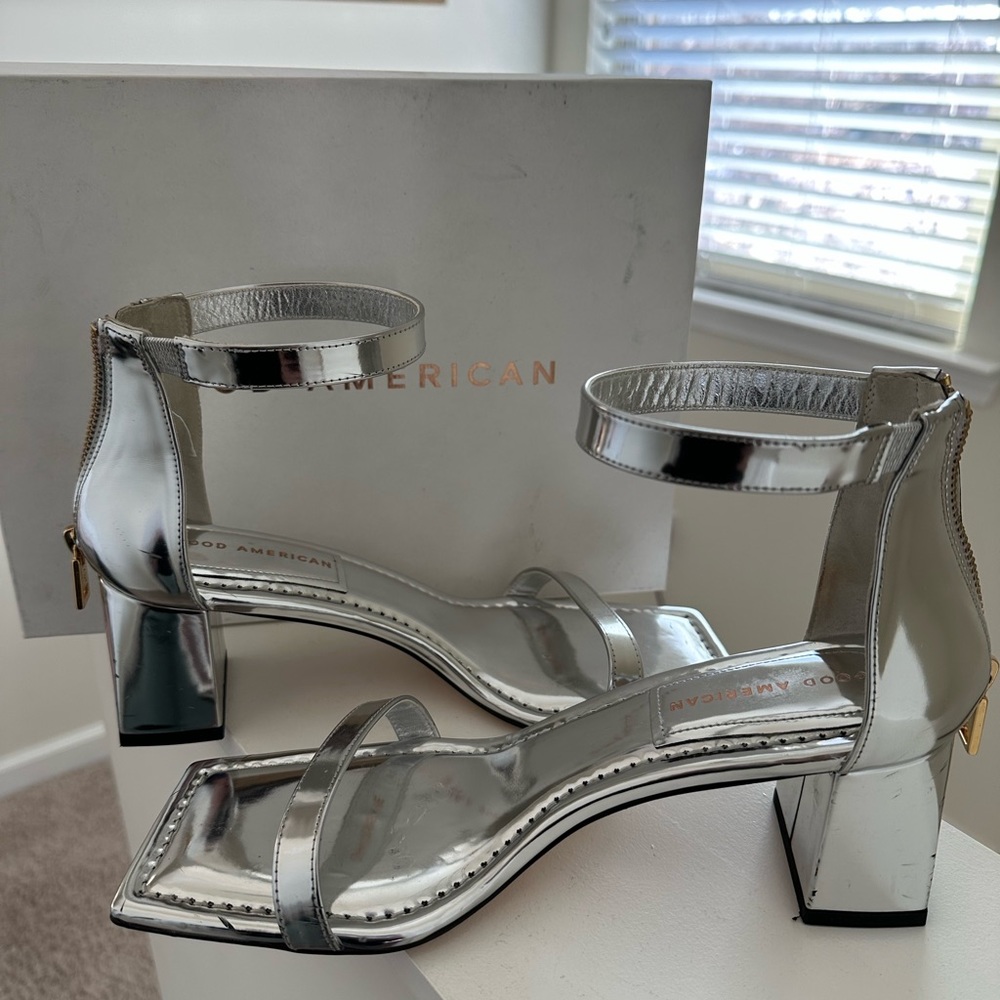 Silver dress shoes
